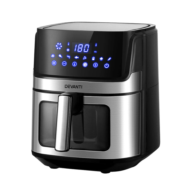 Devanti Air Fryer 6.5L LCD Fryers Clear Window - Flavour Fushion Cooking Shop