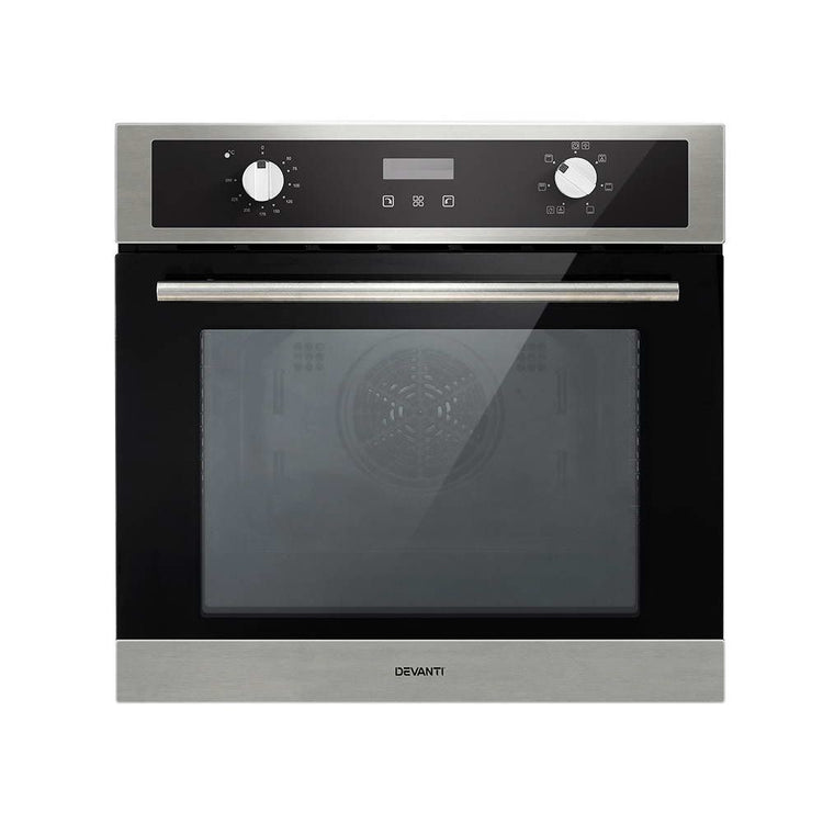 Devanti Electric Built In Wall Oven 80L Convection Grill Ovens Stainless Steel - Flavour Fushion Cooking Shop