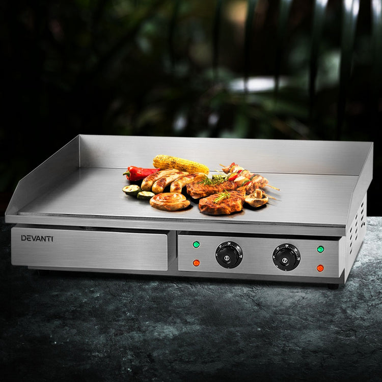 Devanti Commercial Electric Griddle 73cm BBQ Grill Plate 4400W - Flavour Fushion Cooking Shop