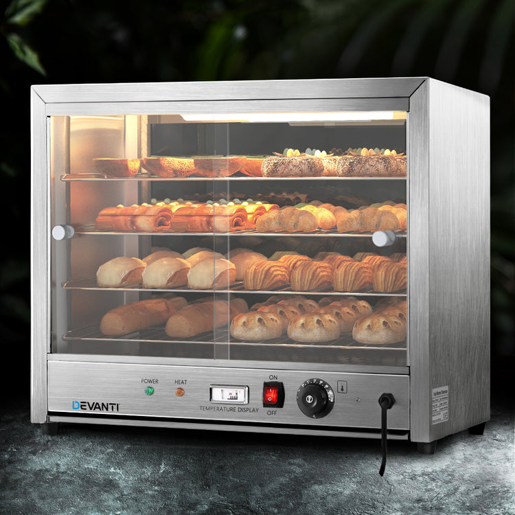 Devanti Commercial Food Warmer Hot Display Showcase Cabinet 64cm - Flavour Fushion Cooking Shop