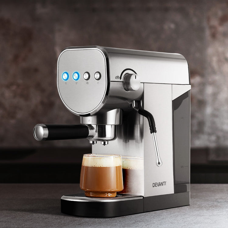 Devanti 20 Bar Coffee Machine Espresso Cafe Maker - Flavour Fushion Cooking Shop