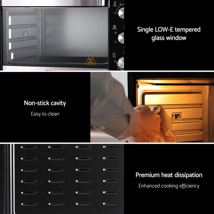 Devanti 30L Convection Oven Electric Fryer Ovens 1600W - Flavour Fushion Cooking Shop
