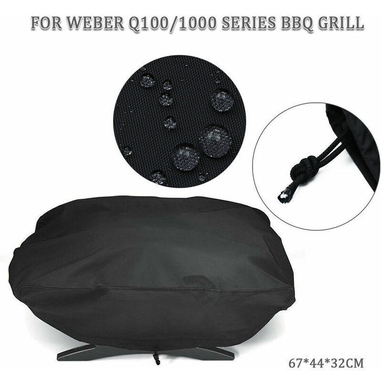 210D Grill Cover for Weber Q1200 and 1000 Gas Grills, Fits Q1200, Q1400, Q1000, Q100, Q120, Baby Q Models, Anti-UV..DEBUNS - Flavour Fushion Cooking Shop