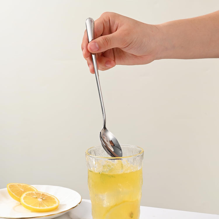 7.5 Inches Stainless Steel Iced Tea Spoons,Set Of 8 Long Stirring Spoons For Coffee - Flavour Fushion Cooking Shop