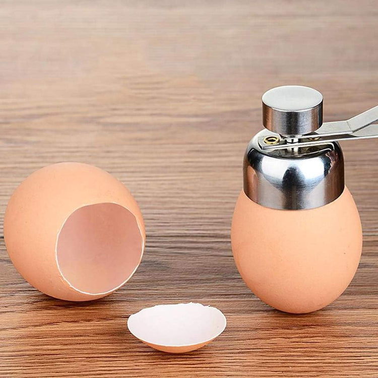 Egg Shell Cutter with Spring Mechanism for Soft and Hard Boiled Eggs Silver 1 Piece - Flavour Fushion Cooking Shop