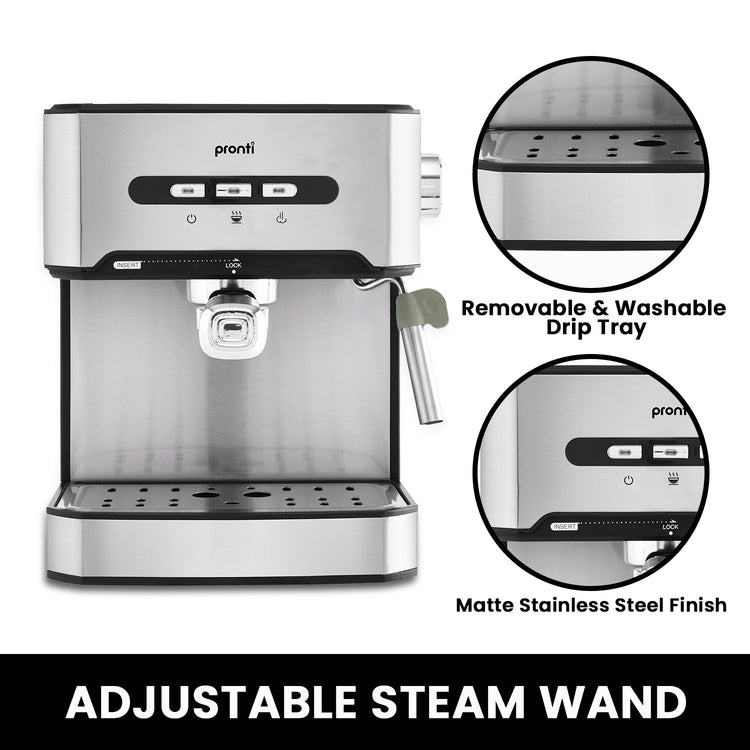 Pronti Toaster, Kettle & Coffee Machine Breakfast Set - Black - Flavour Fushion Cooking Shop