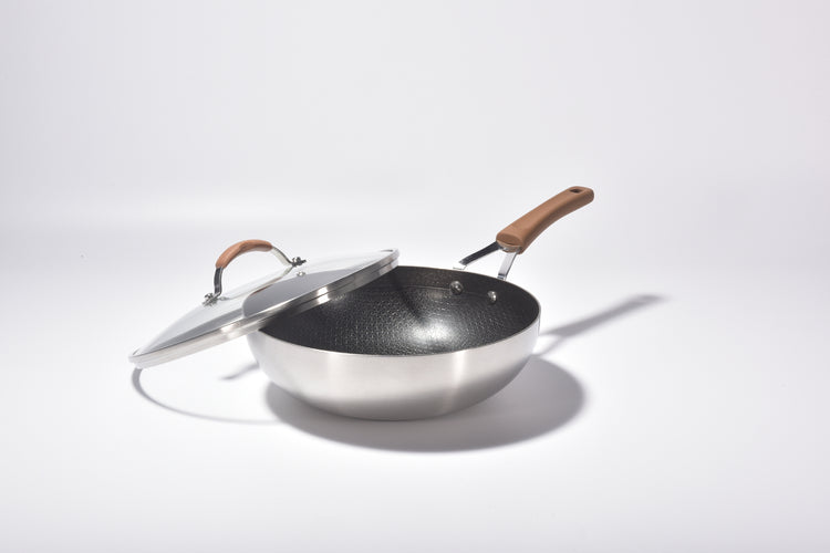 Kylin 3 Layer Stainless Steel Non Stick Noka Wok 30cm - Flavour Fushion Cooking Shop