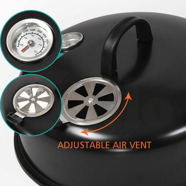 NEW 3in1 Portable Charcoal Vertical Smoker BBQ Roaster Grill Steel Water Steamer - Flavour Fushion Cooking Shop