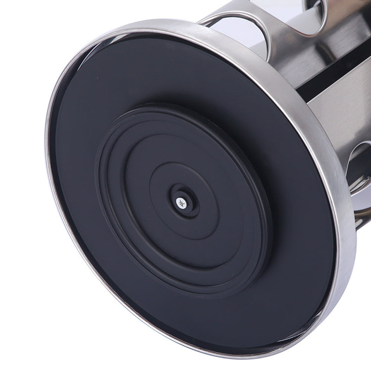 Modern stainless steel round rotating spice rack with 12 empty glass jars (88 ml each) - Flavour Fushion Cooking Shop