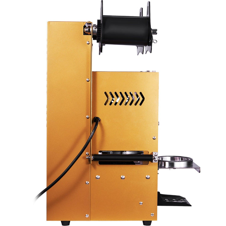Fully Automatic Cup Sealing Machine, 500-650 Cups/H, Cup Sealer Machine for 180 mm Tall & 90/95 mm Cup, Electric Boba Tea Sealer with Digital Control LCD Panel for Bubble Milk Tea Coffee, Gold - Flavour Fushion Cooking Shop