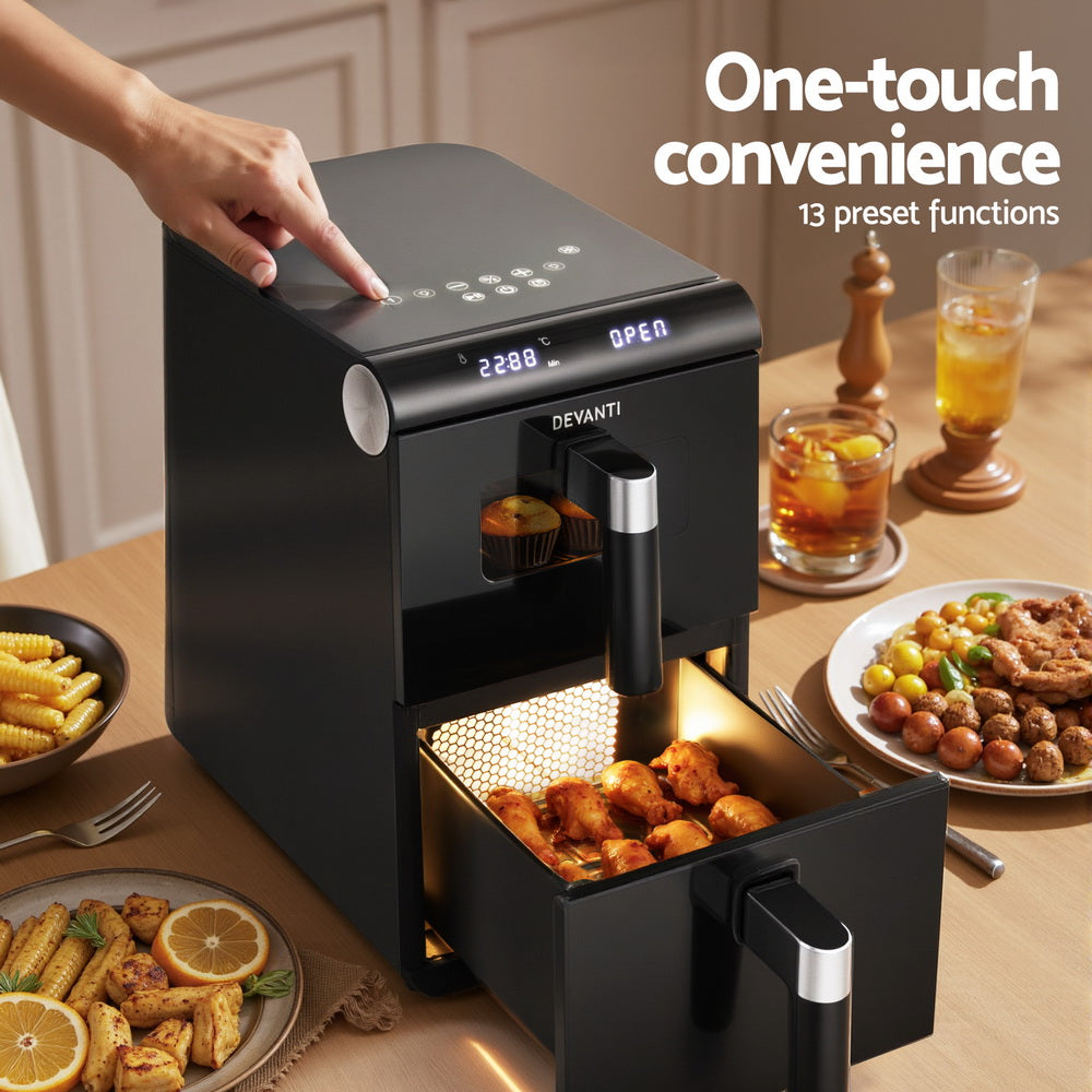 Devanti Air Fryer Oven 11L Dual Zone Fryers - Flavour Fushion Cooking Shop