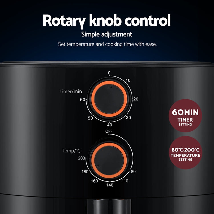 Devanti 4L Air Fryer Knob Control 1500W - Flavour Fushion Cooking Shop