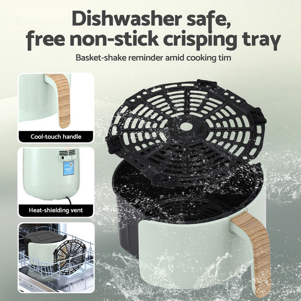 Devanti 5L Air Fryer Touch Control 1700W Green - Flavour Fushion Cooking Shop