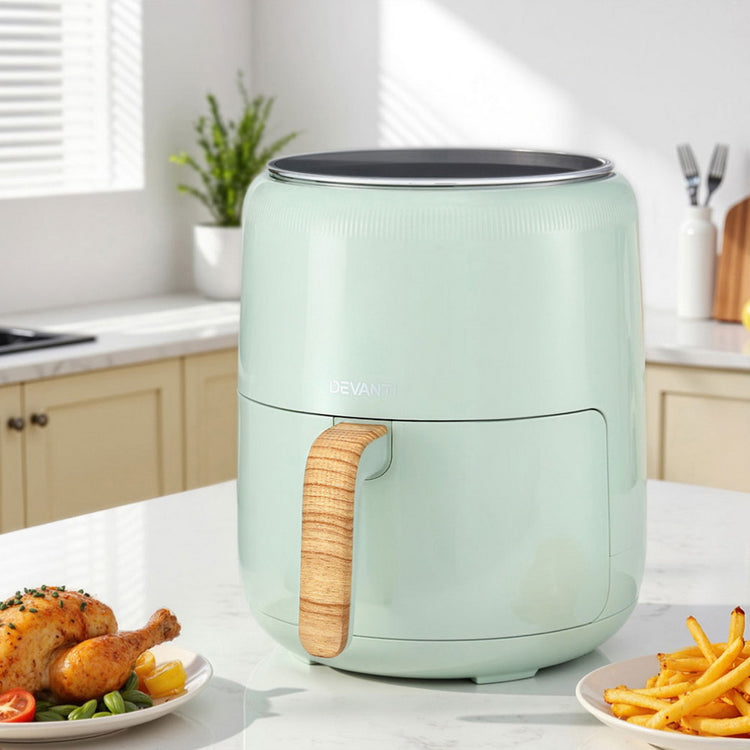 Devanti 5L Air Fryer Touch Control 1700W Green - Flavour Fushion Cooking Shop