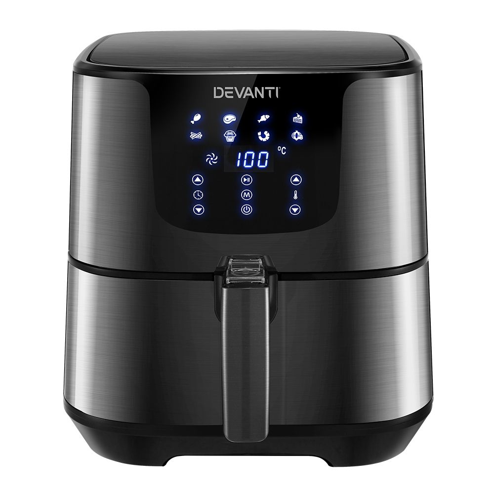 Devanti Air Fryer 7L LCD Fryers Black - Flavour Fushion Cooking Shop