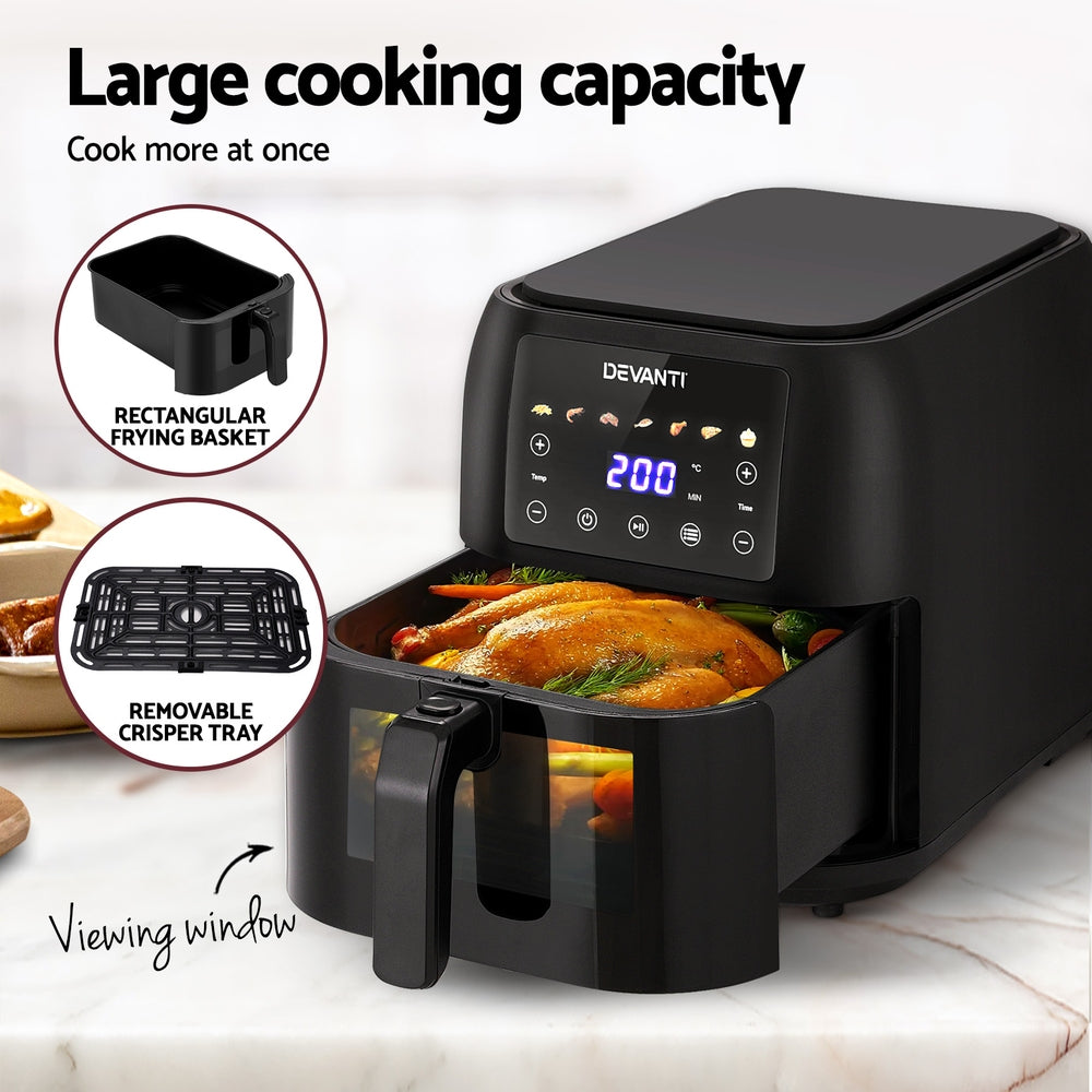 Devanti Air Fryer 8L LCD Fryers - Flavour Fushion Cooking Shop
