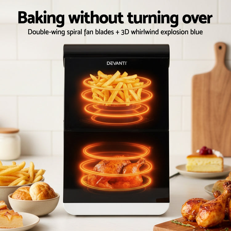 Devanti Air Fryer Oven 11L Dual Zone Fryers - Flavour Fushion Cooking Shop