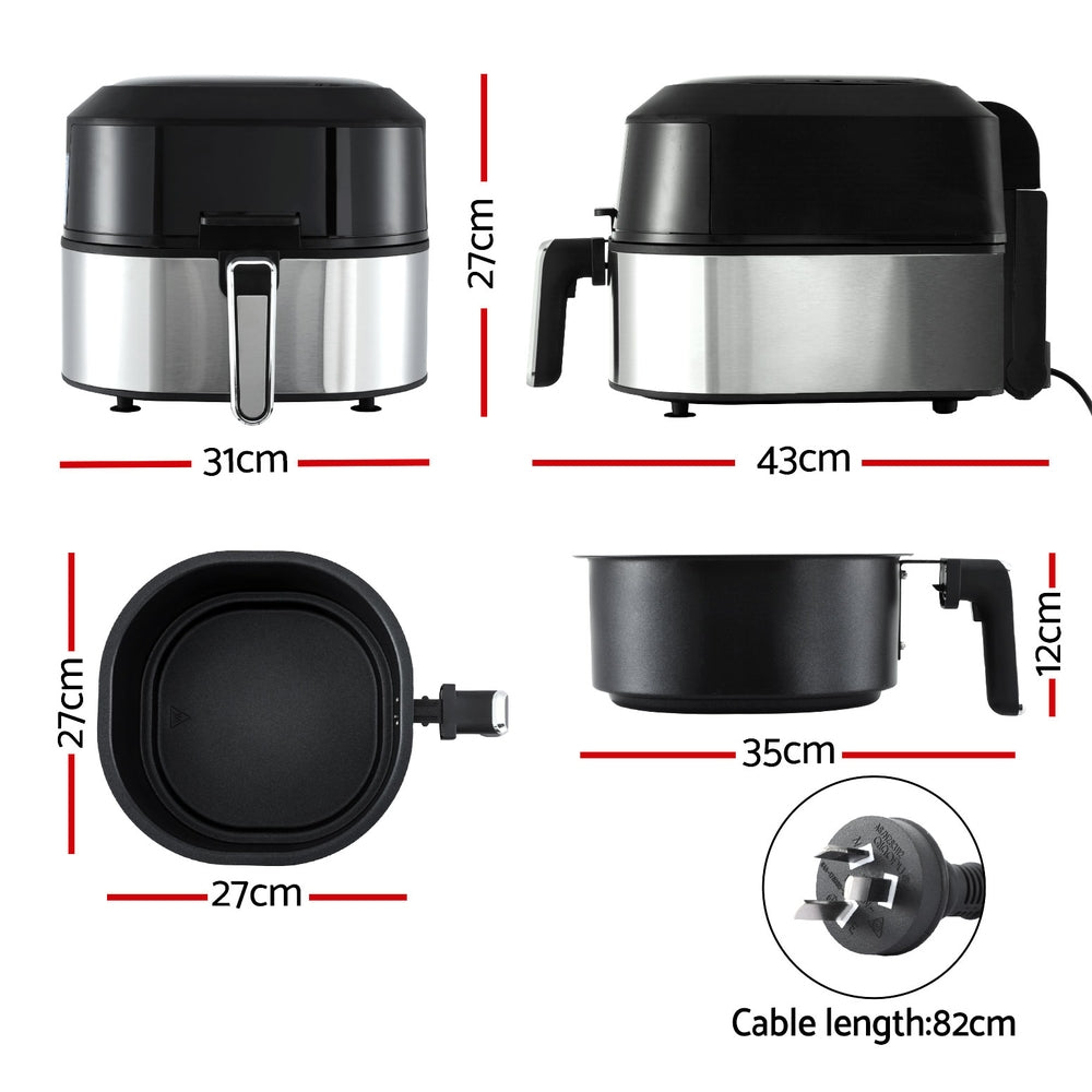 Devanti 5.5L Air Fryer & Grill LCD Fryers 1500W - Flavour Fushion Cooking Shop