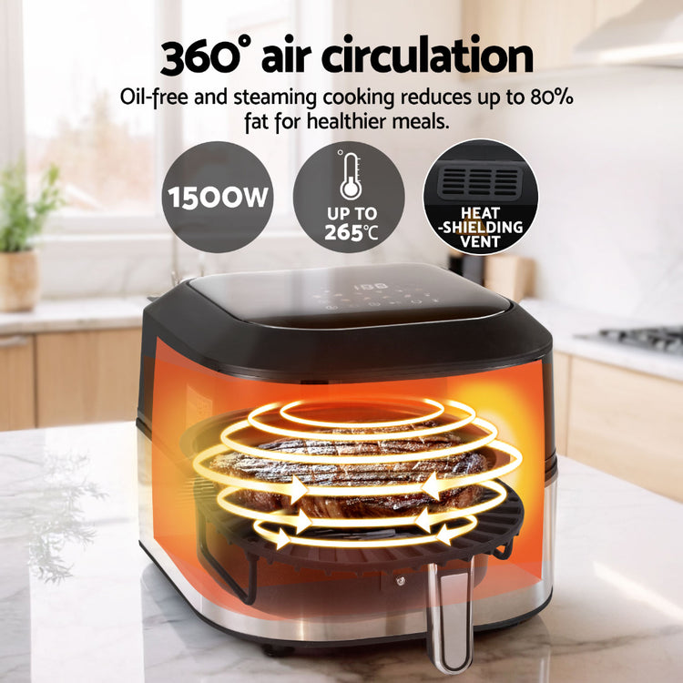 Devanti 5.5L Air Fryer & Grill LCD Fryers 1500W - Flavour Fushion Cooking Shop
