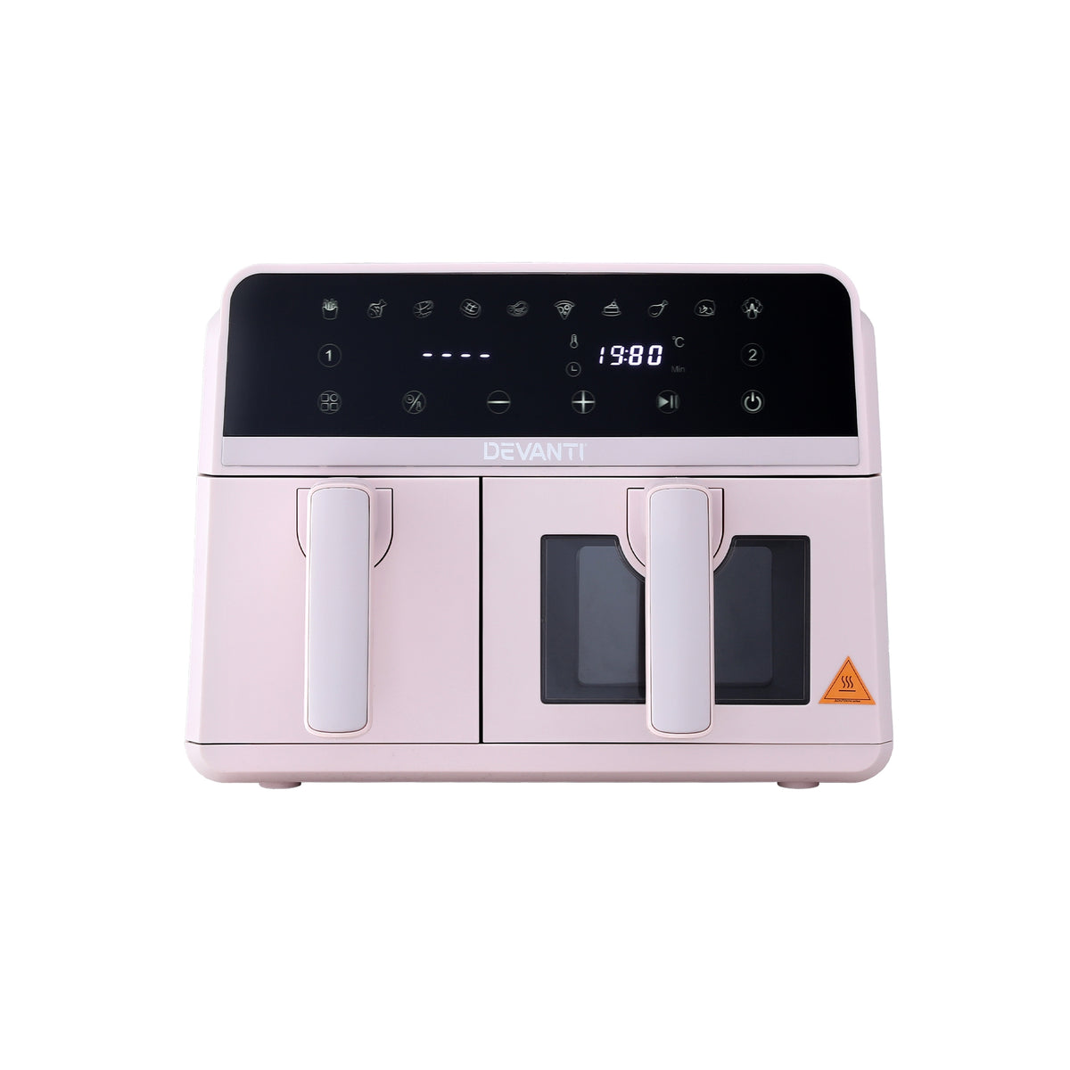 Devanti Air Fryer 9L Dual Zone Fryers 2600W Pink - Flavour Fushion Cooking Shop