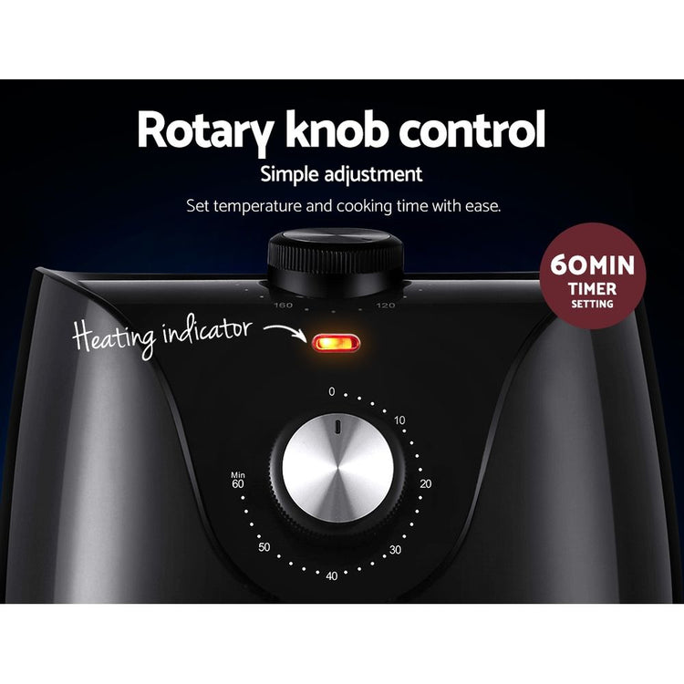 Devanti Air Fryer 2.5L Knob Fryers - Flavour Fushion Cooking Shop