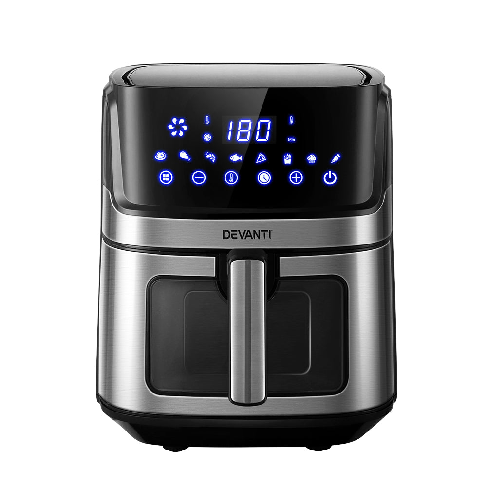 Devanti Air Fryer 6.5L LCD Fryers Clear Window - Flavour Fushion Cooking Shop