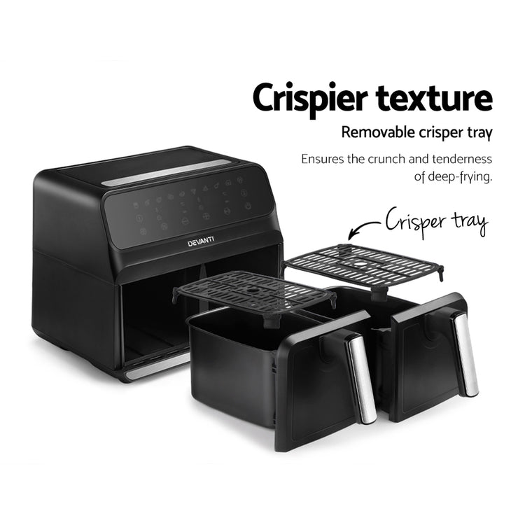 Devanti Air Fryer 8L Dual Zone Fryers - Flavour Fushion Cooking Shop