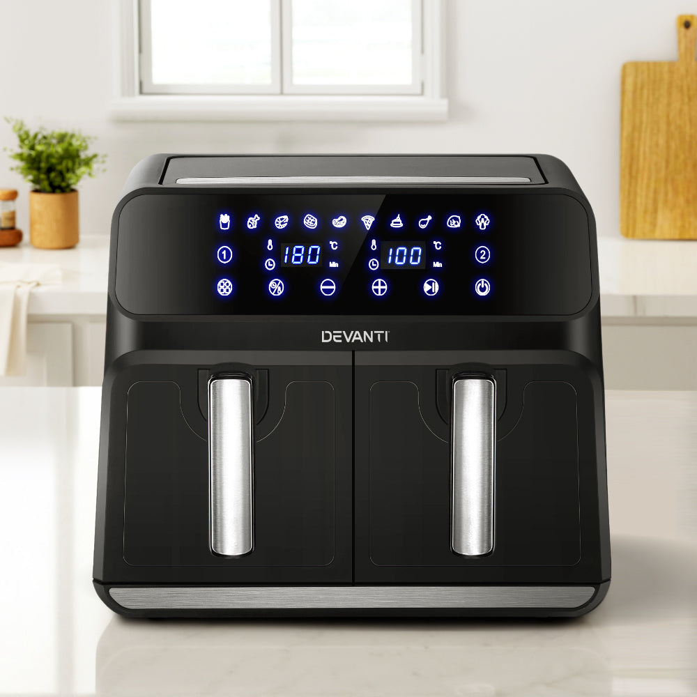 Devanti Air Fryer 8L Dual Zone Fryers - Flavour Fushion Cooking Shop