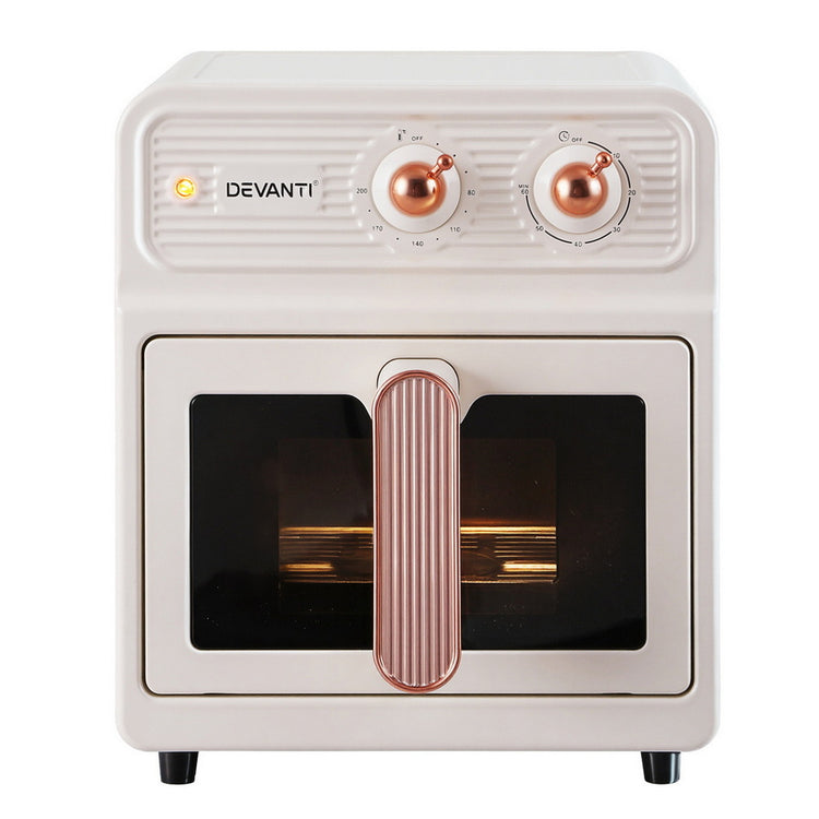 Devanti 6L Air Fryer Knob Control 1700W Cream - Flavour Fushion Cooking Shop