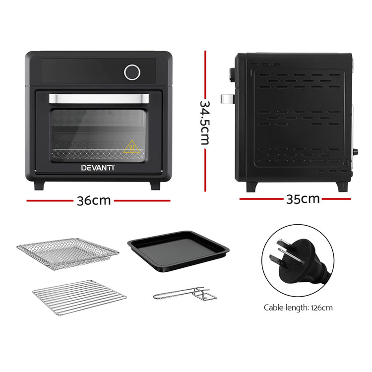 Devanti Air Fryer 20L LCD Fryers Oven - Flavour Fushion Cooking Shop