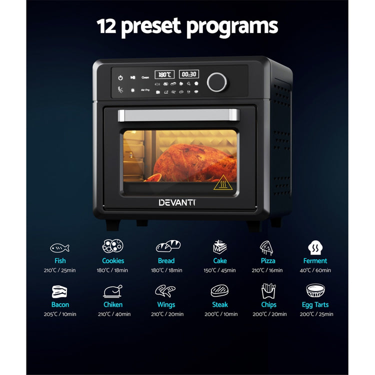 Devanti Air Fryer 20L LCD Fryers Oven - Flavour Fushion Cooking Shop
