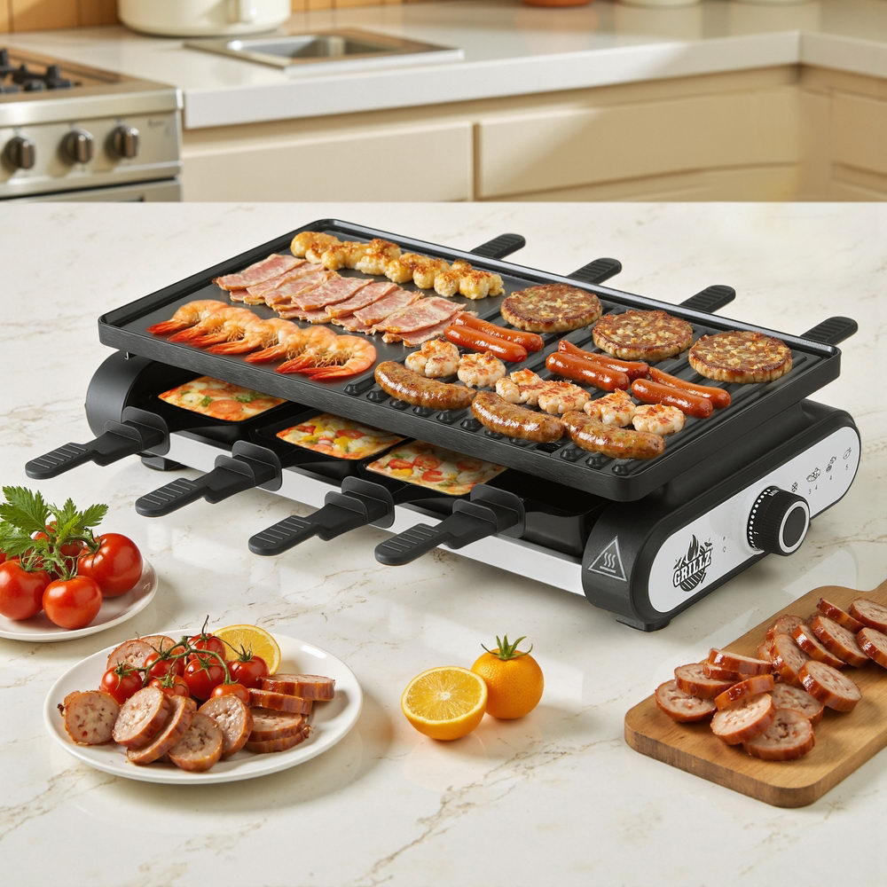 Grillz 1400W Electric BBQ Grill w/ 7 Cooking Pans - Flavour Fushion Cooking Shop