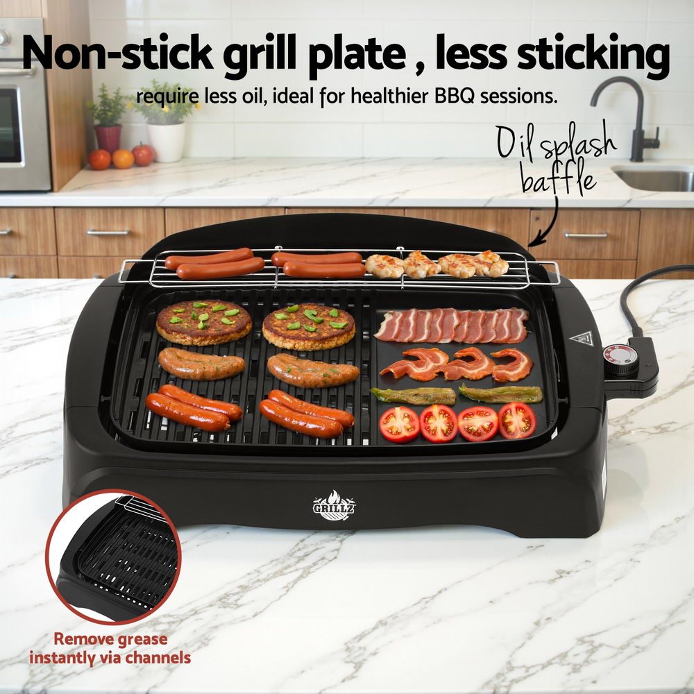 Grillz 1950W Electric BBQ Grill Non-stick Plate for Indoor Outdoor - Flavour Fushion Cooking Shop