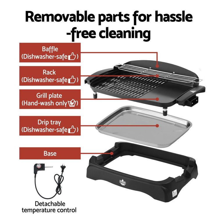 Grillz 1950W Electric BBQ Grill Non-stick Plate for Indoor Outdoor - Flavour Fushion Cooking Shop