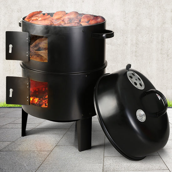 Grillz BBQ Grill 3-In-1 Charcoal Smoker - Flavour Fushion Cooking Shop