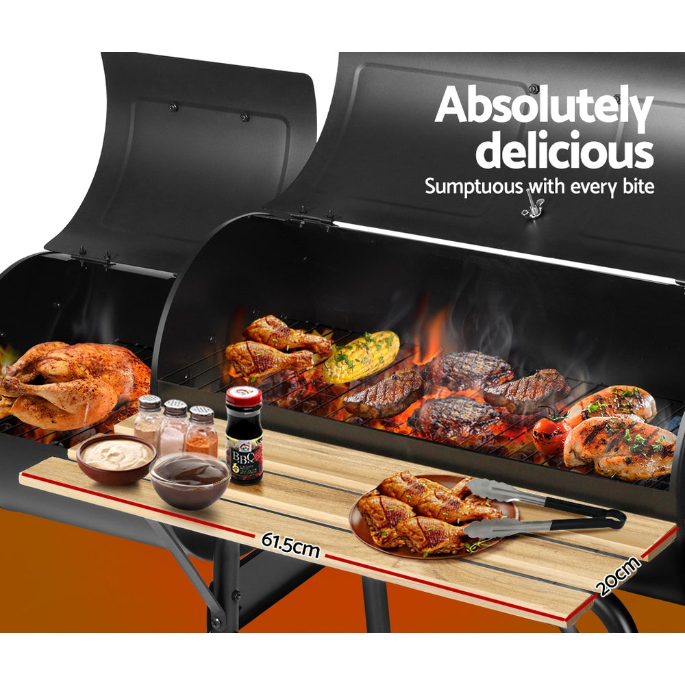 Grillz BBQ Grill 2-In-1 Offset Charcoal Smoker - Flavour Fushion Cooking Shop