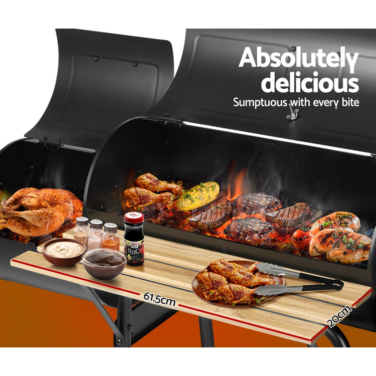 Grillz BBQ Grill 2-In-1 Offset Charcoal Smoker - Flavour Fushion Cooking Shop
