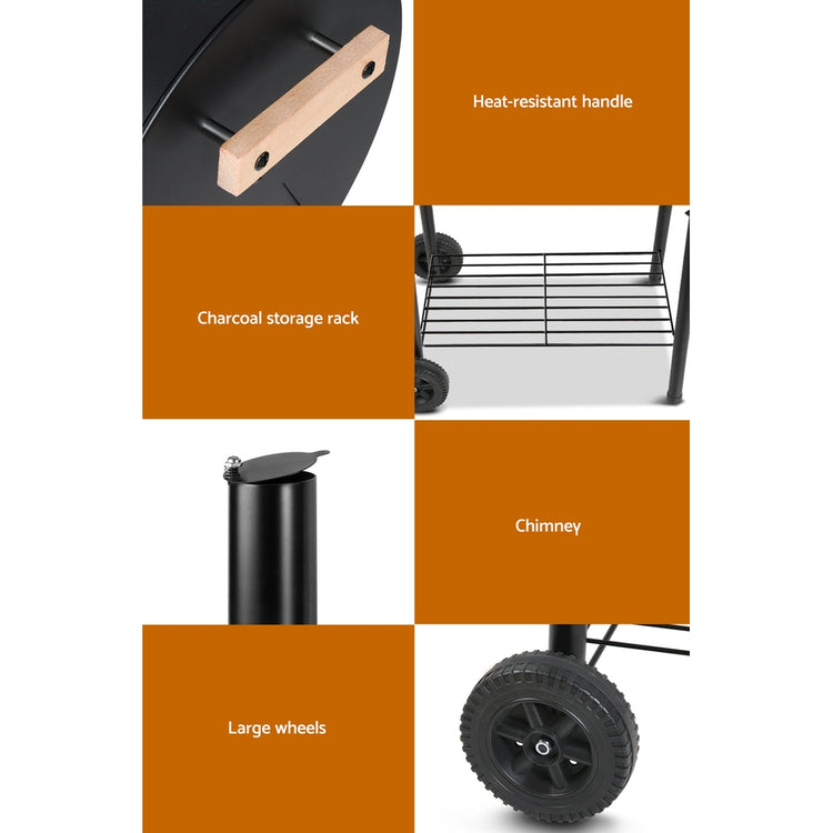 Grillz BBQ Grill 2-In-1 Offset Charcoal Smoker - Flavour Fushion Cooking Shop