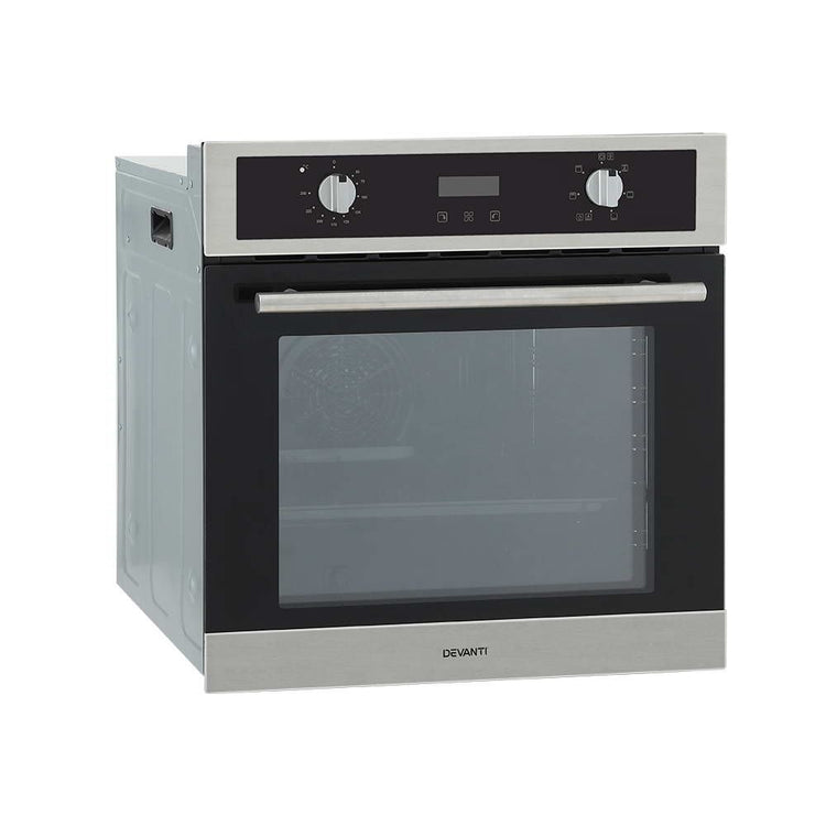 Devanti Electric Built In Wall Oven 80L Convection Grill Ovens Stainless Steel - Flavour Fushion Cooking Shop
