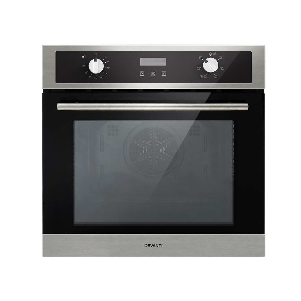Devanti Electric Built In Wall Oven 80L Convection Grill Ovens Stainless Steel - Flavour Fushion Cooking Shop
