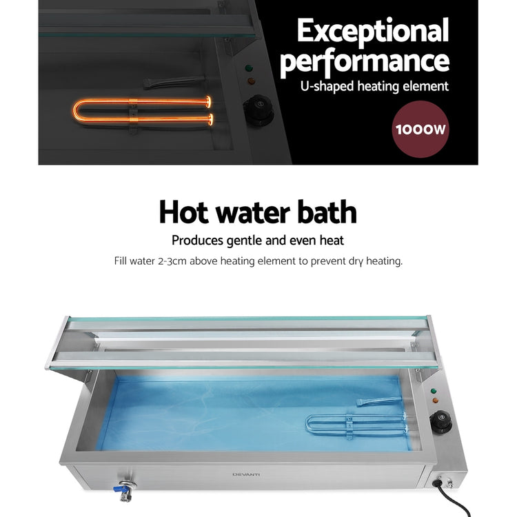 Devanti Commercial Food Warmer Bain Marie 3 Electric Buffet Pans - Flavour Fushion Cooking Shop