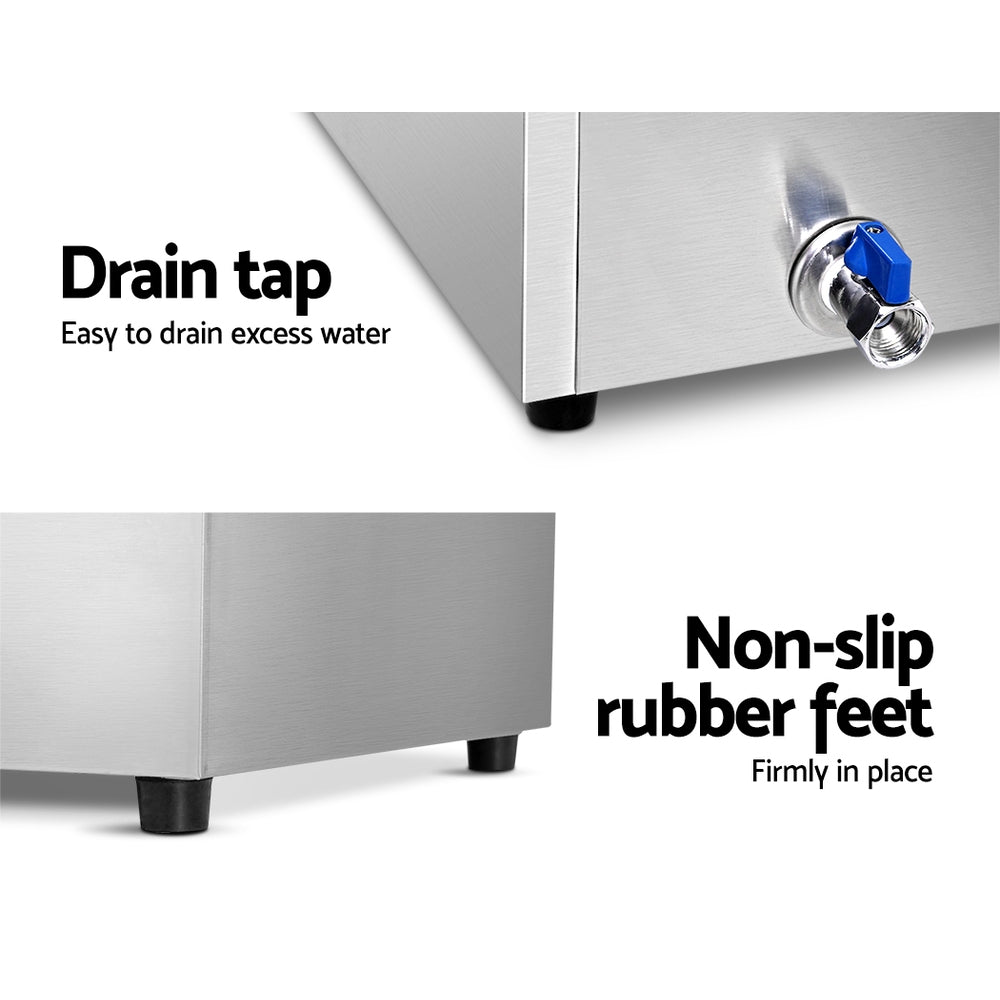 Devanti Commercial Food Warmer Bain Marie 3 Electric Buffet Pans - Flavour Fushion Cooking Shop