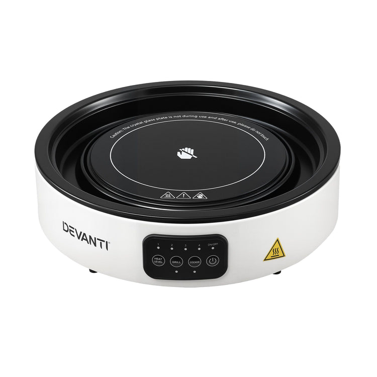 Devanti Ceramic Cooktop Electric Hot Plate Countertop Grill Cooker White - Flavour Fushion Cooking Shop