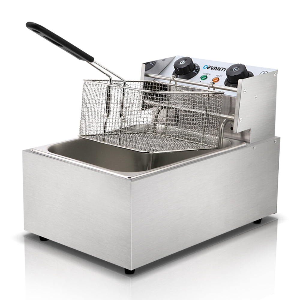 Devanti 10L Electric Commercial Deep Fryer Single Basket 2200W - Flavour Fushion Cooking Shop