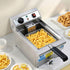 Devanti 3000W Electric Deep Fryer 10L Stainless Steel Fryer w/ Basket & Lid - Flavour Fushion Cooking Shop