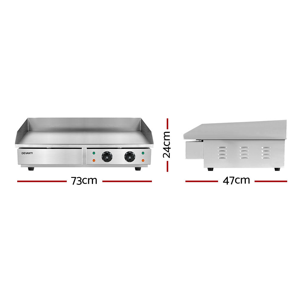 Devanti Commercial Electric Griddle 73cm BBQ Grill Plate 4400W - Flavour Fushion Cooking Shop