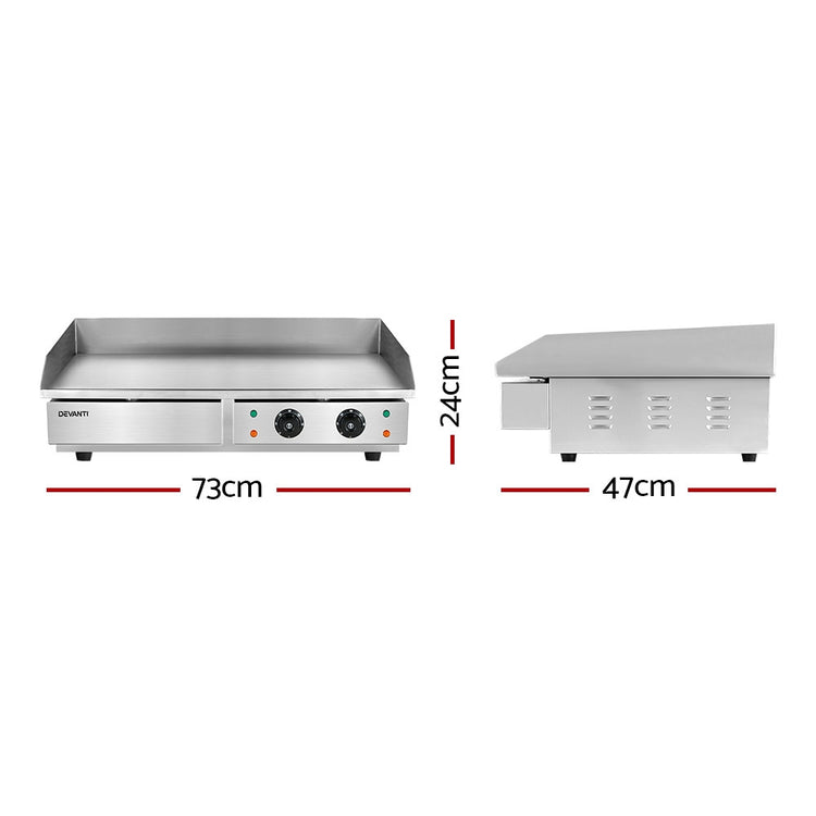 Devanti Commercial Electric Griddle 73cm BBQ Grill Plate 4400W - Flavour Fushion Cooking Shop