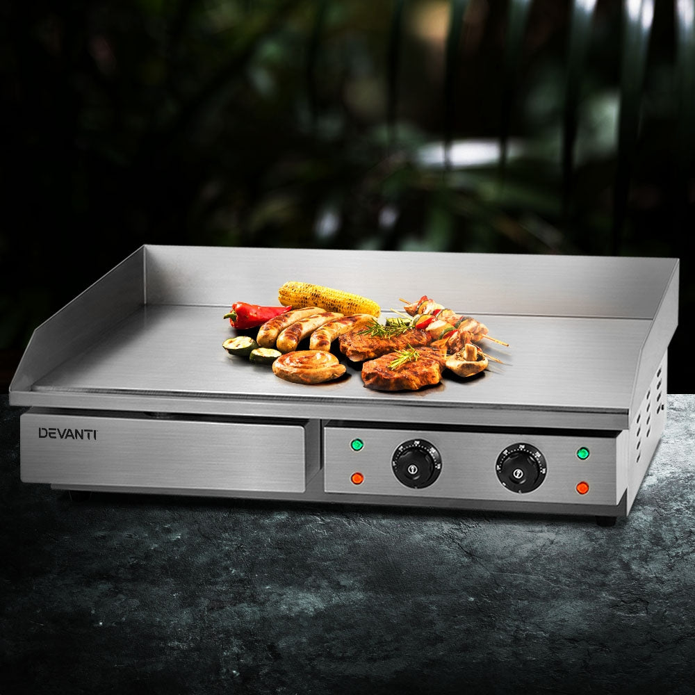 Devanti Commercial Electric Griddle 73cm BBQ Grill Plate 4400W - Flavour Fushion Cooking Shop