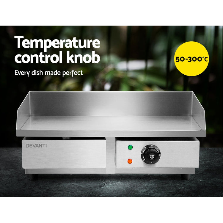 Devanti Commercial Electric Griddle 55cm BBQ Grill Plate 3000W - Flavour Fushion Cooking Shop