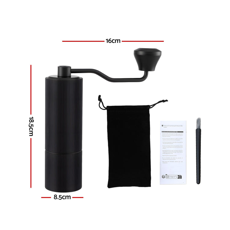 Devanti Manual Coffee Grinder with 24 Adjustable Settings | Hand Coffee Bean Burr Mill  Black - Flavour Fushion Cooking Shop